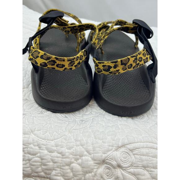 Chaco Women's Size 12 Black/Brown Leopard Z2 Yampa Sandal – Adjustable Strap - Picture 6 of 10